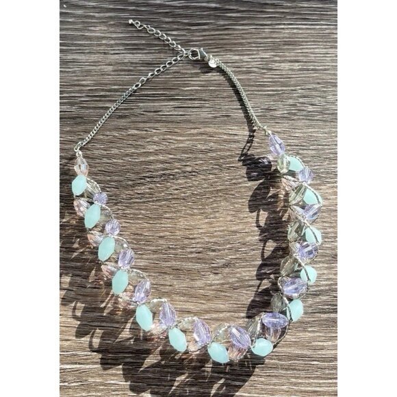 Vintage Marks & Spencer glass & Crystal Twisted Necklace M&S Necklace Sz 20” - Picture 10 of 16